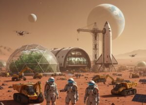 A Glimpse of the Future: Humans and Robots on Mars